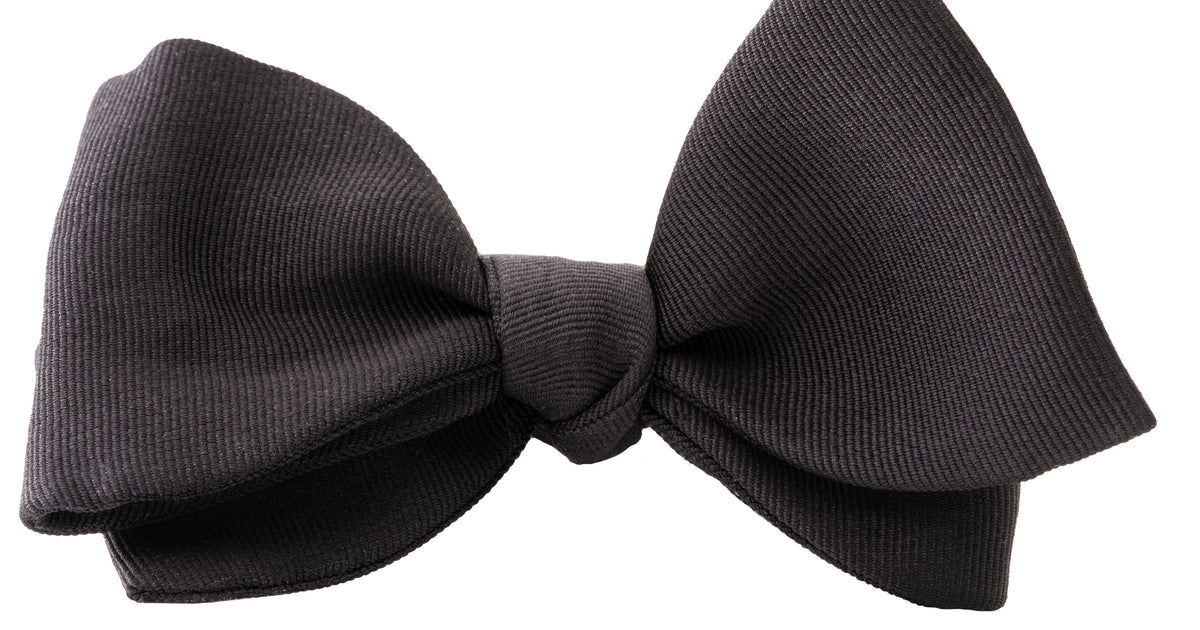 Black Butterfly Silk Faille Grosgrain Bow Tie - Main Image