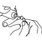 Icon showing a pair of hands making fine jewelry