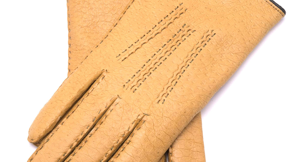 Peccary Gloves Cashmere Lined Waterproof in Chamois Yellow Fort 