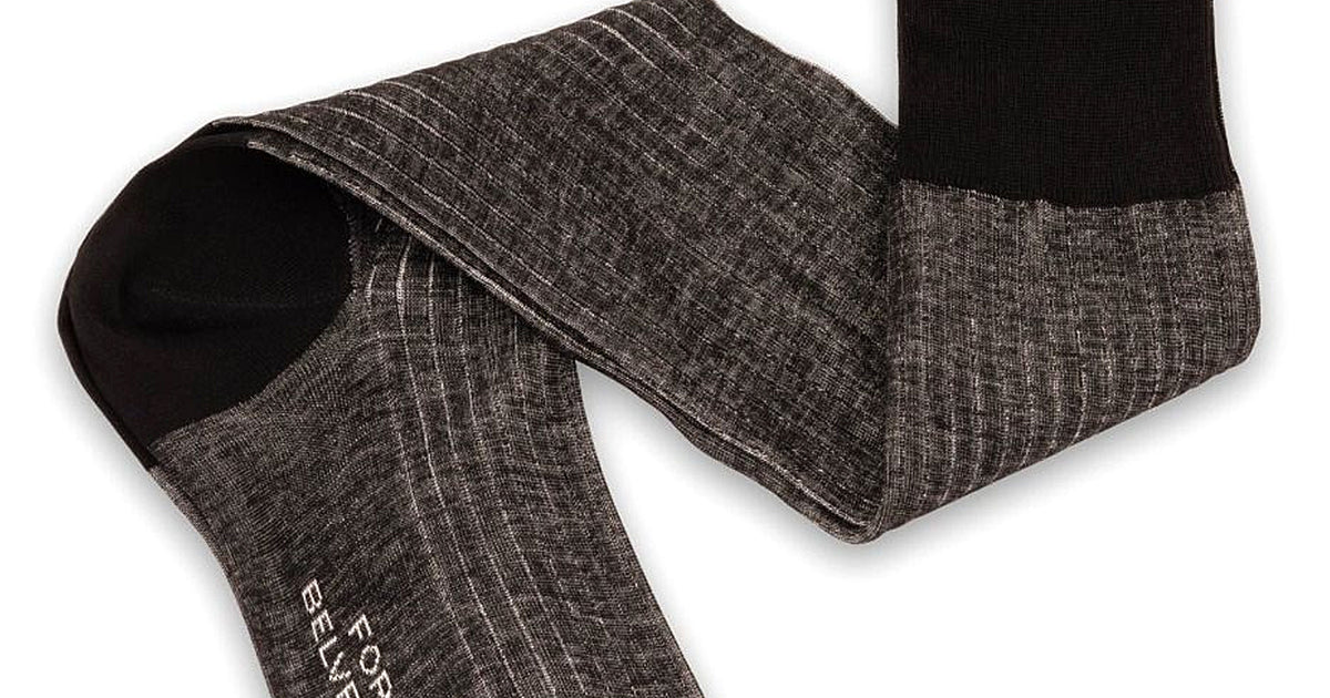 Shadow Stripe Ribbed Socks Black and White