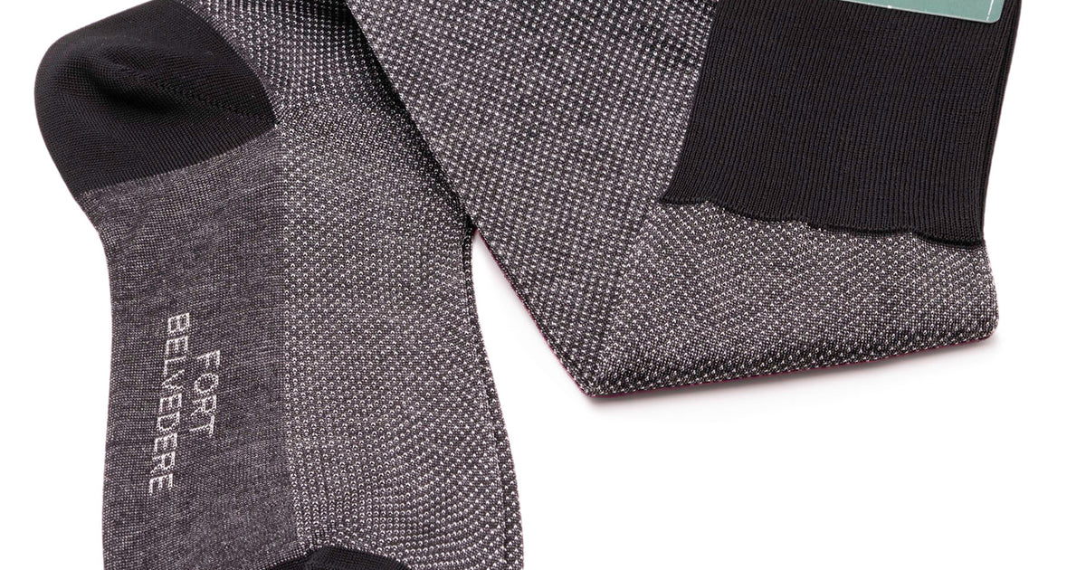 Black & White Two-Tone Solid Formal Evening Socks for Black Tie & White Tie - Fort Belvedere