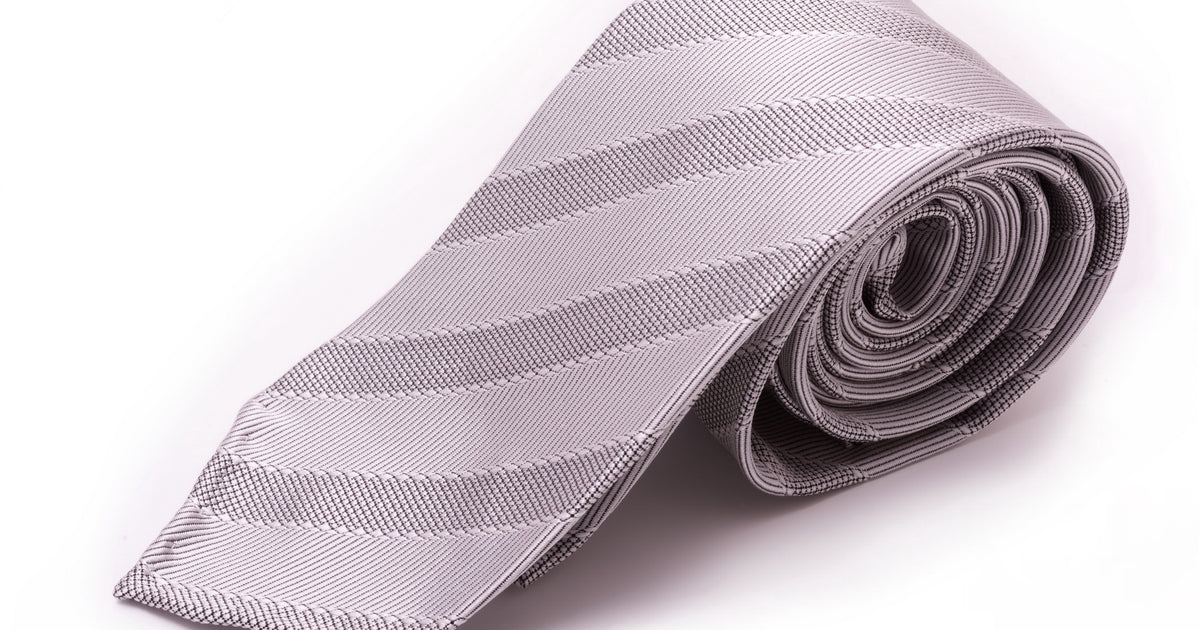 Wedding Tie in Pure Silk Stripes Handmade in 3 Sizes for Short, Regular & Tall Men
