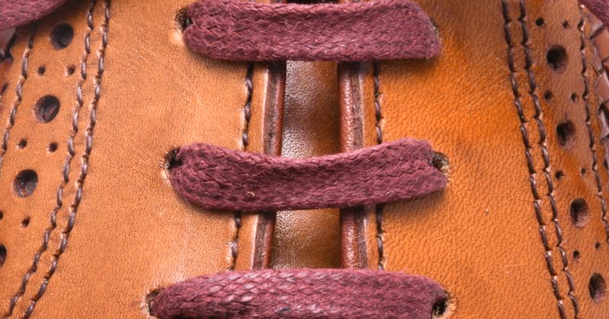 Flat Burgundy Waxed Cotton Shoelaces