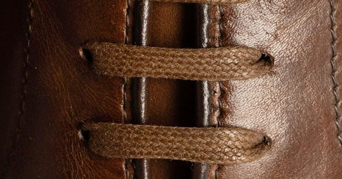 Flat Coffee Brown Waxed Cotton Shoelaces