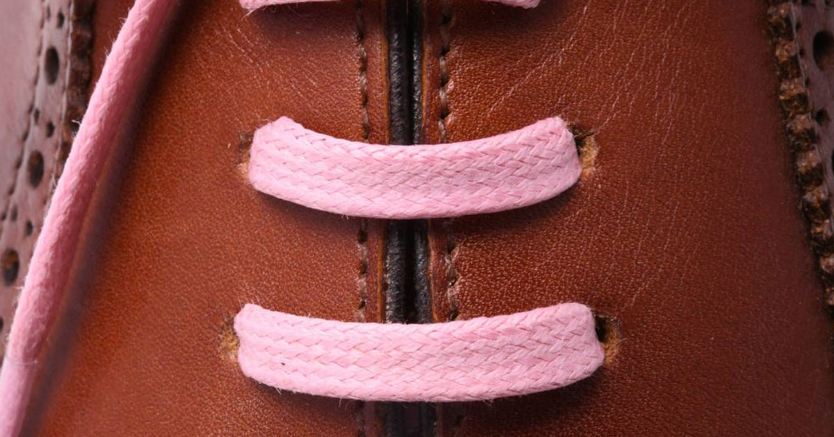 Flat Pink Waxed Cotton Shoelaces