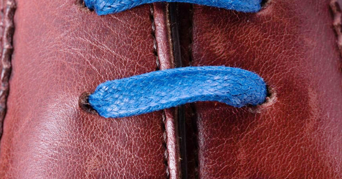 brown dress shoes with blue laces Blue & White Ticked Dress Shoelaces w/ Silver Aglets
