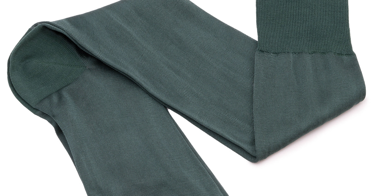 Finest Socks In The World - Over The Calf in Bottle Green Silk