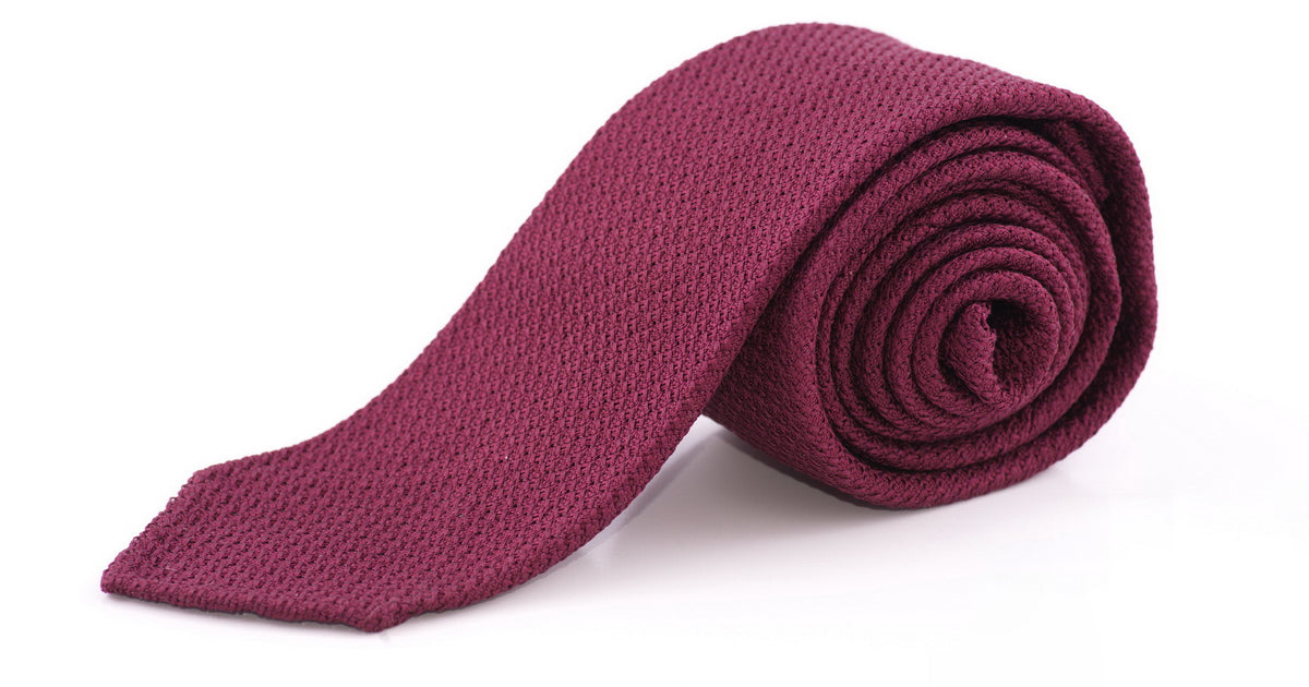 Grenadine Tie in Solid Burgundy Red by Fort Belvedere