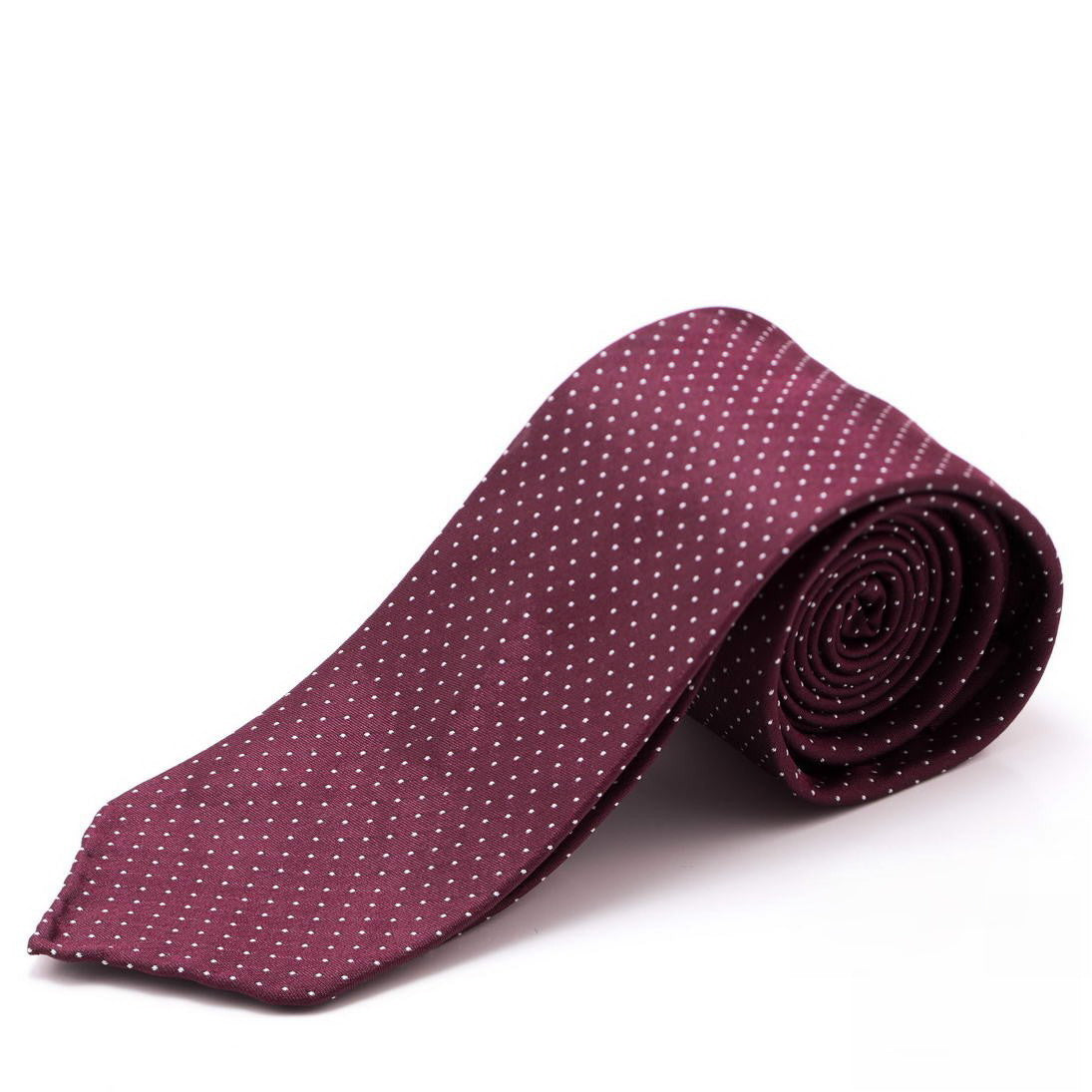 maroon dotted tie