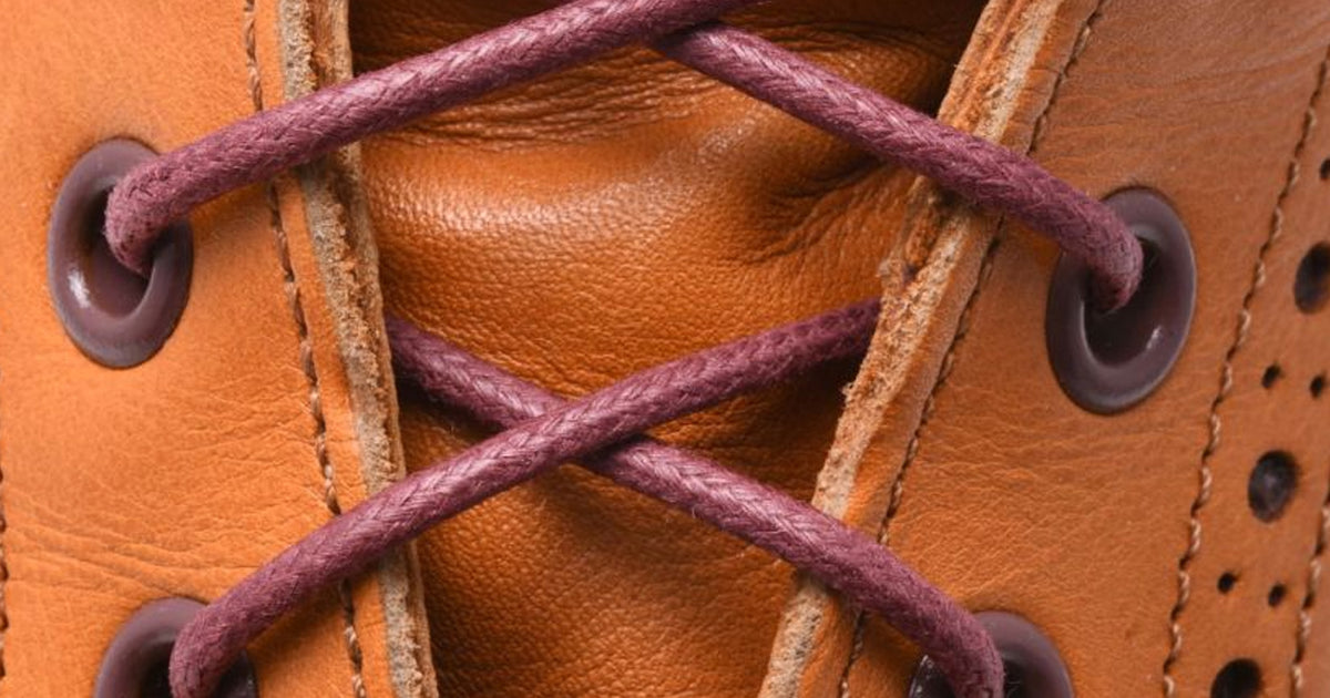 Round Burgundy Waxed Cotton Bootlaces