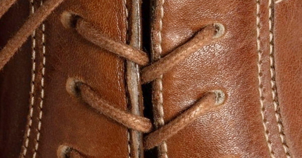 Round Dark Cognac Waxed Cotton Shoelaces