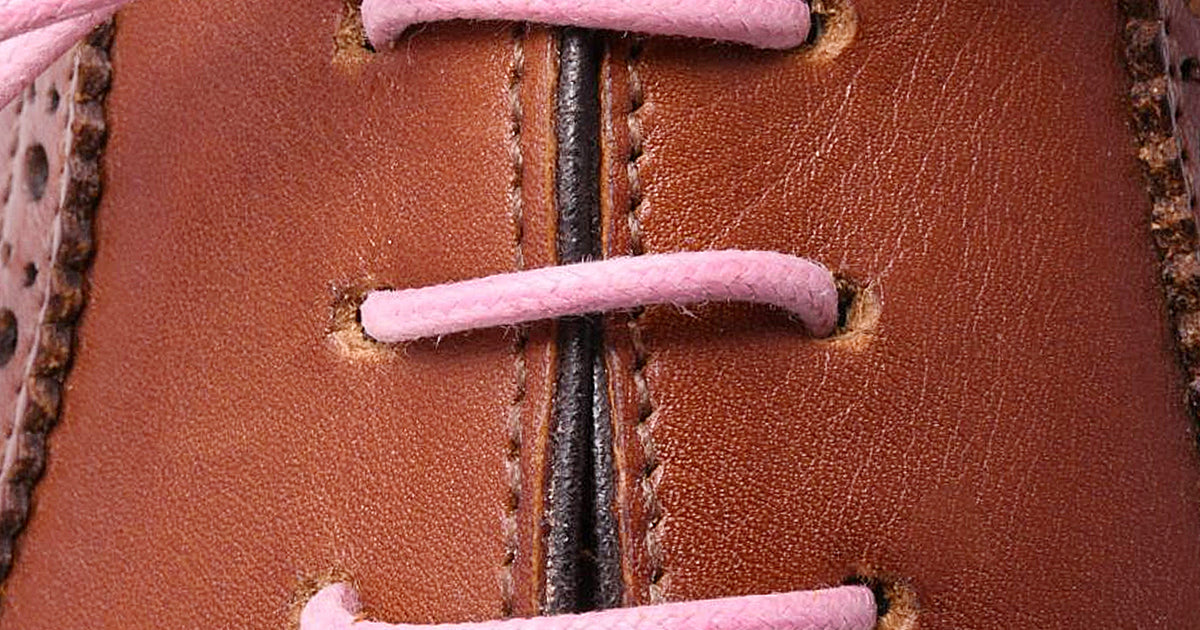 Pink Shoelaces Round Luxury Waxed Cotton Dress Shoe Laces by Fort