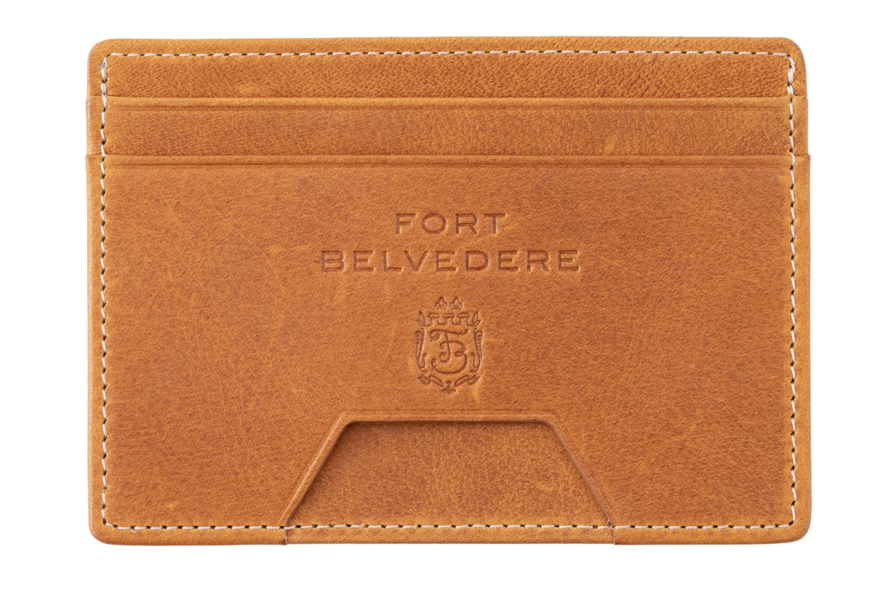 Four Card Carrier Slim Wallet in Vintage Gold Americana Leather