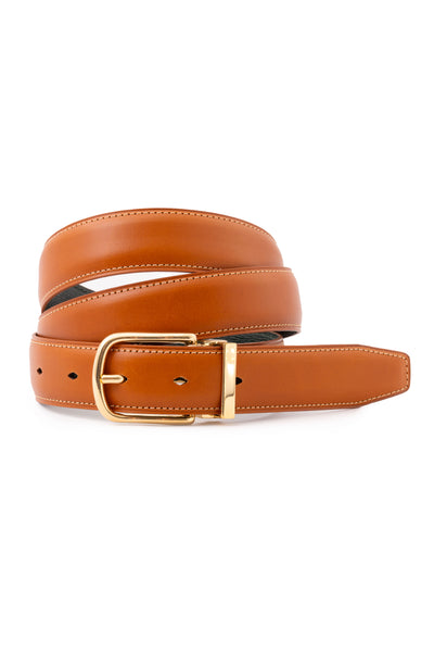 cognac leather dress belt Tan Up to 41
