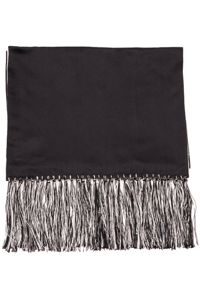 Evening Scarf in Black & White Silk Satin - Fort Belvedere