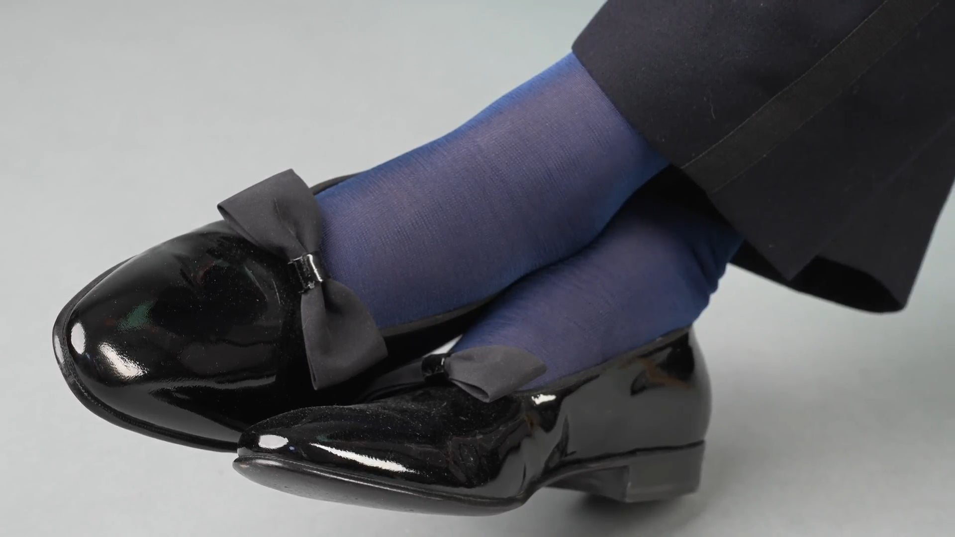 Finest Socks in the World -Over the Calf in Light Navy Silk – Gentleman ...