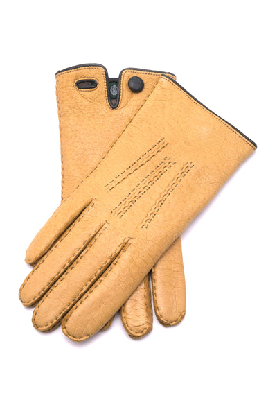 Peccary Gloves Cashmere Lined Waterproof in Chamois Yellow Fort