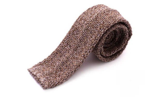 beige knitted tie