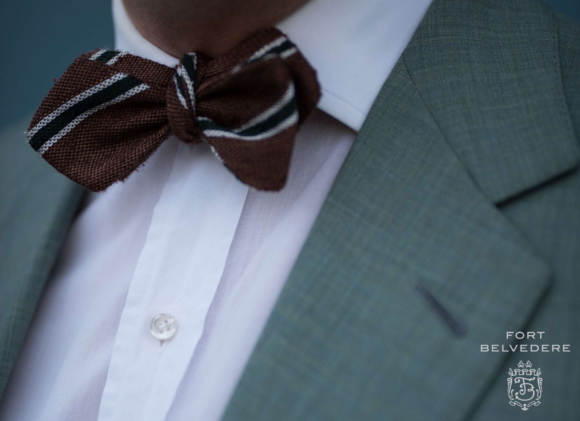 Purple Embroidered Shantung Silk Bow Tie