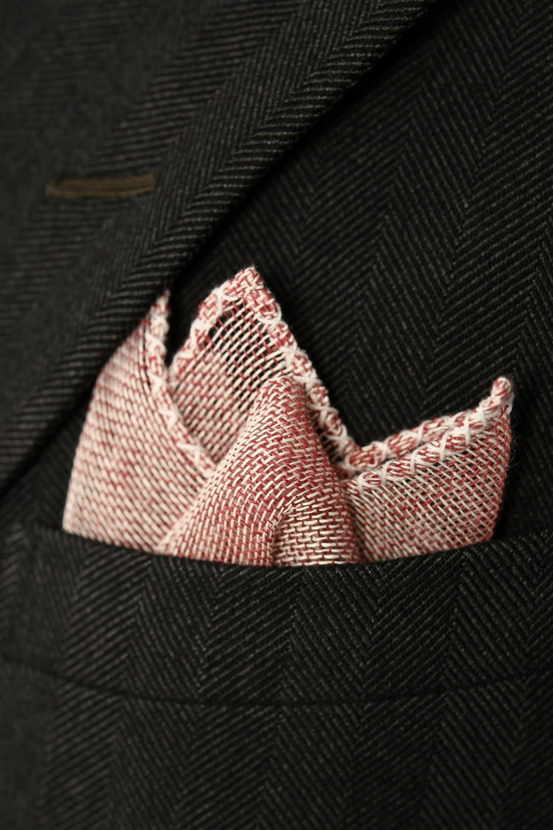 Carlton Linen Cross Stitch Border Pocket Square