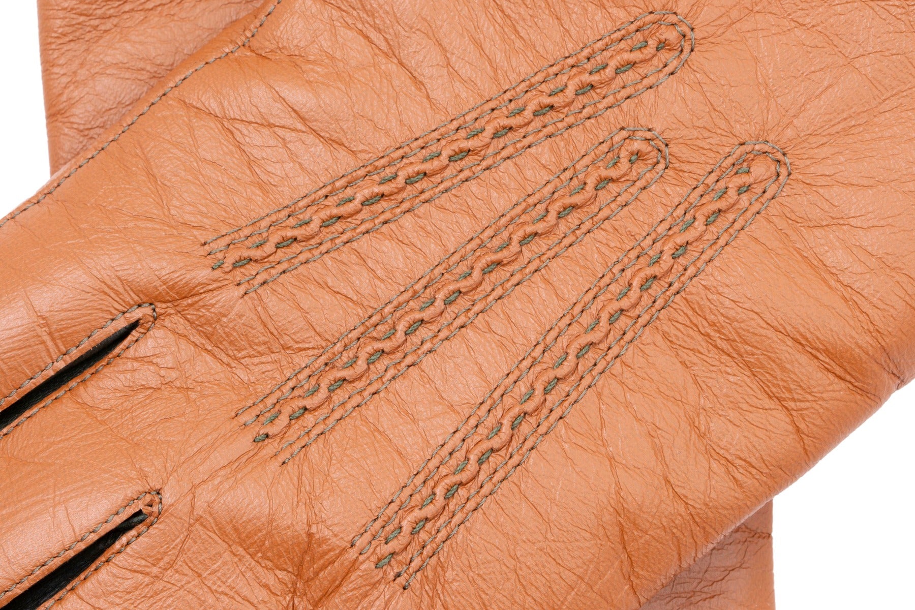 TOUCHSCREEN GLOVES WITH SIDE ZIPPER IN CARAMEL BROWN LAMBSKIN 456310