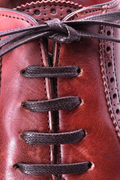 Dress Shoe Flat Waxed Shoelaces Dark Brown Shoelaces Flat Waxed