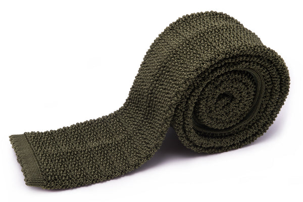Knit Tie in Olive Green Silk - Fort Belvedere – Gentleman's Gazette