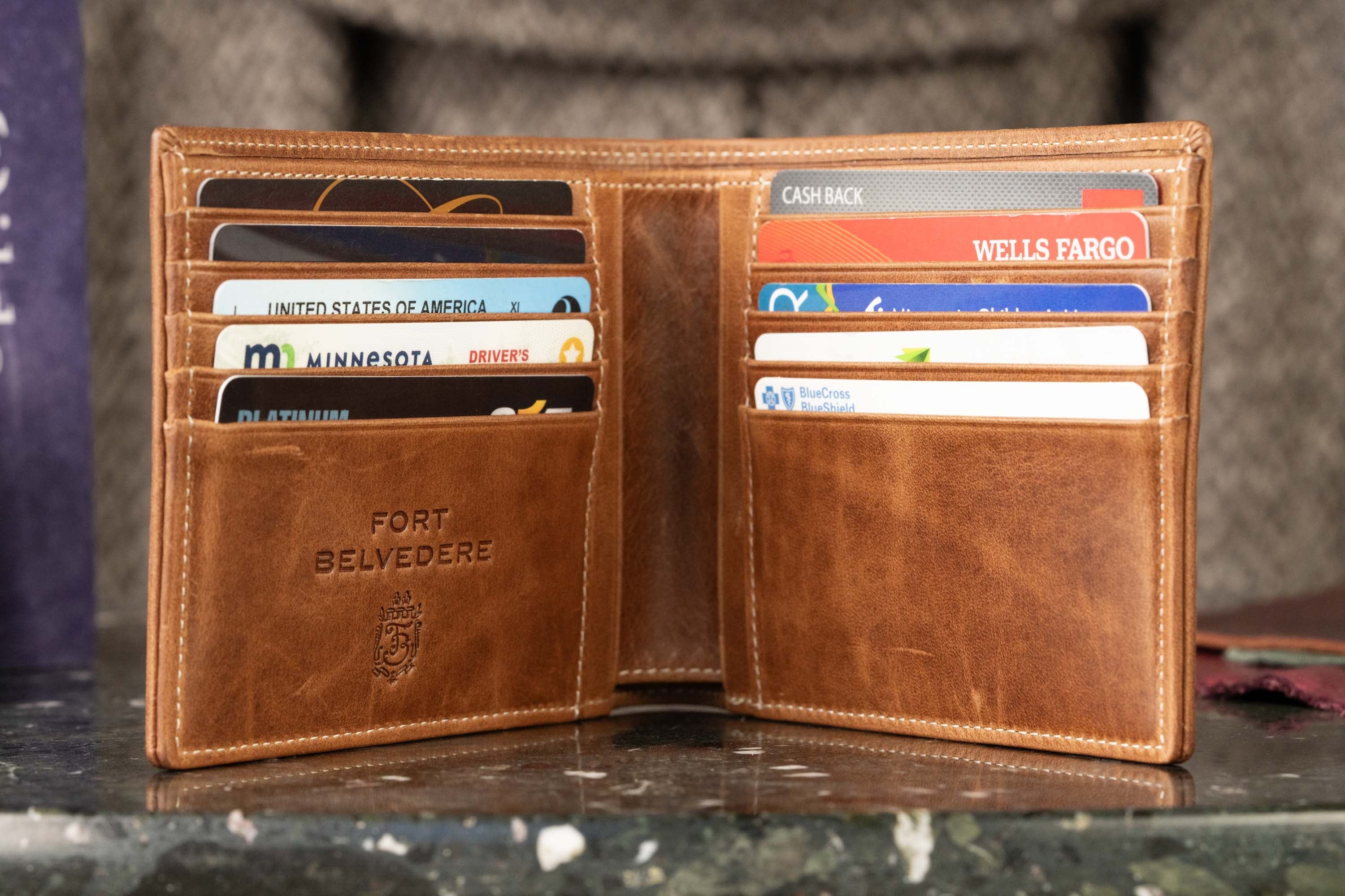 Four Card Carrier Slim Wallet in Saddle Brown Montecristo Leather Four Card Carrier Slim Wallet in Saddle Brown Montecristo Leather