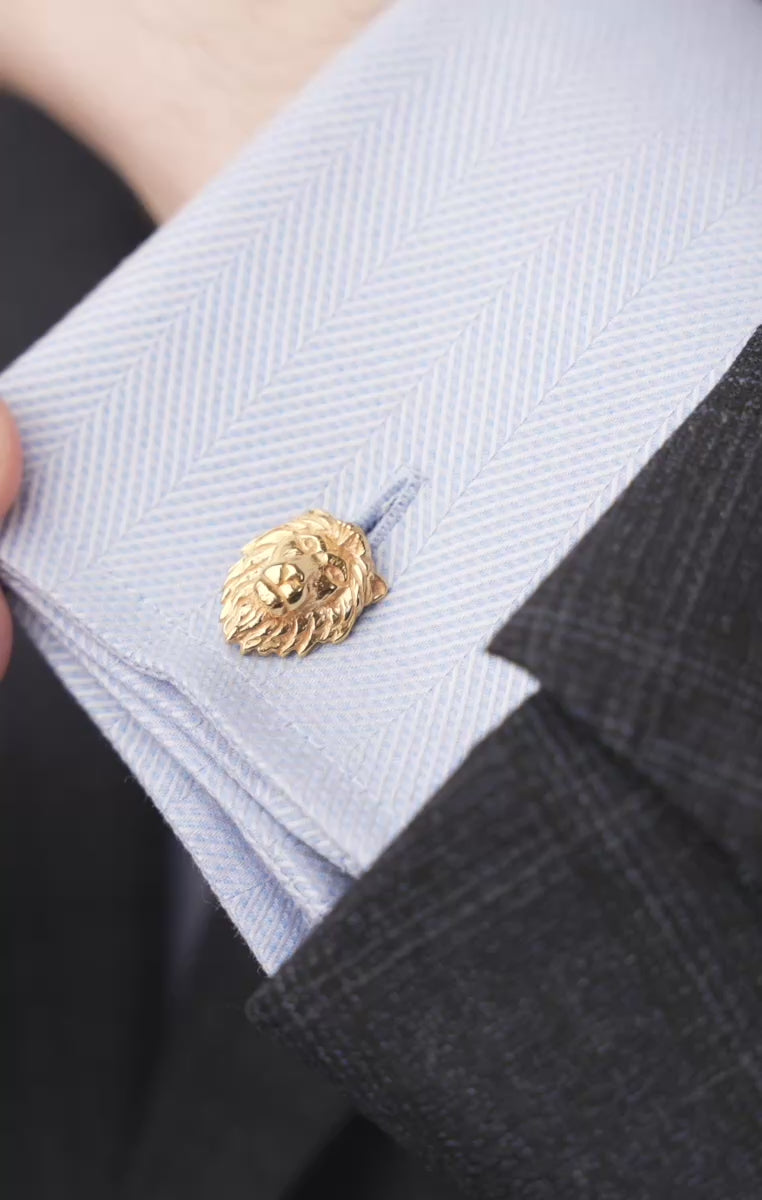 Horse & Stirrup Yellow Gold Vermeil Cufflinks on a short cuff
