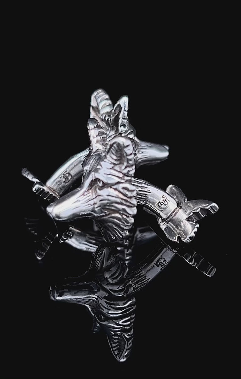 Rotating silver fox cufflinks