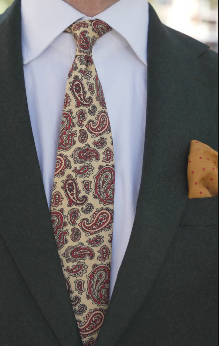 Looping video of models wearing the tie