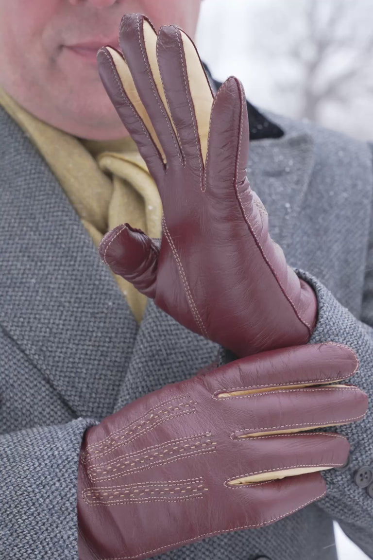 Red and pale yellow gloves looping videos