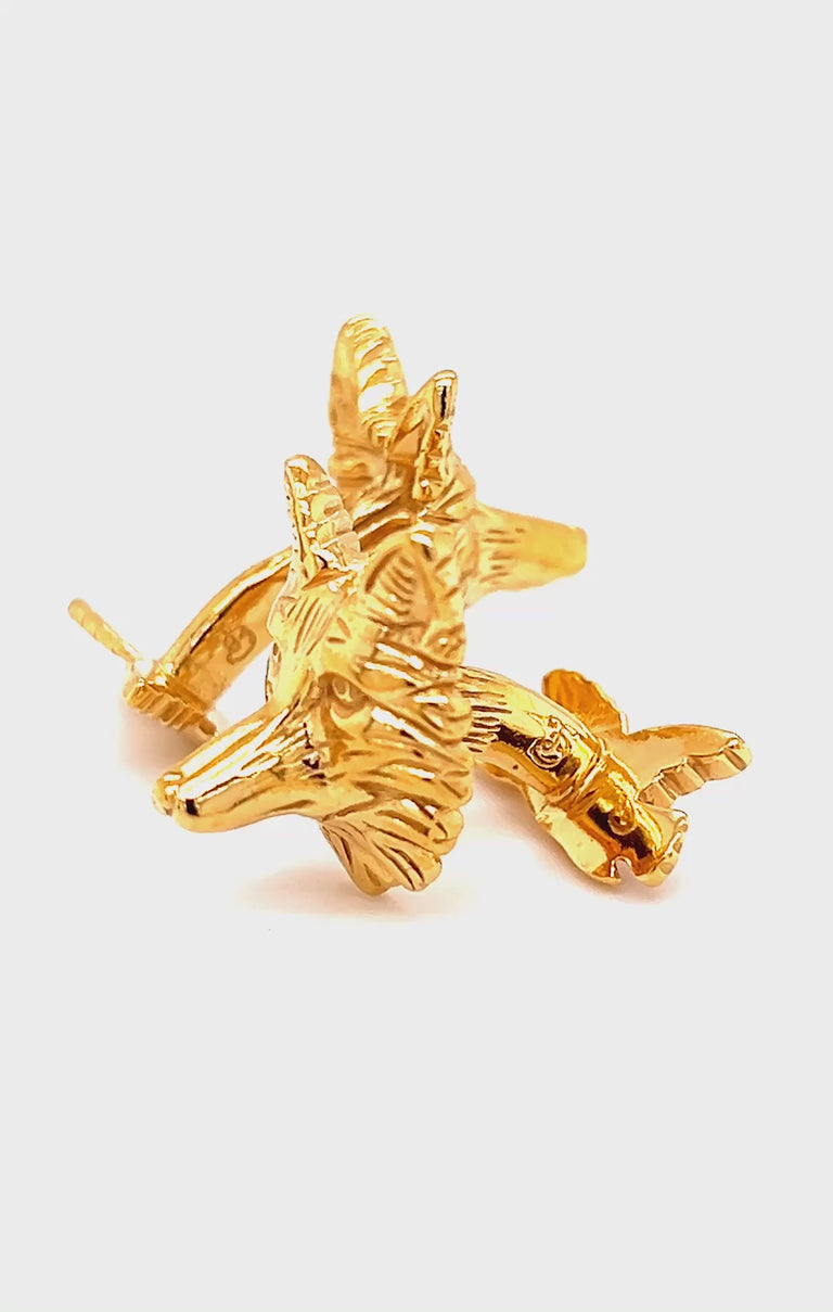 Gold fox rotating cufflinks