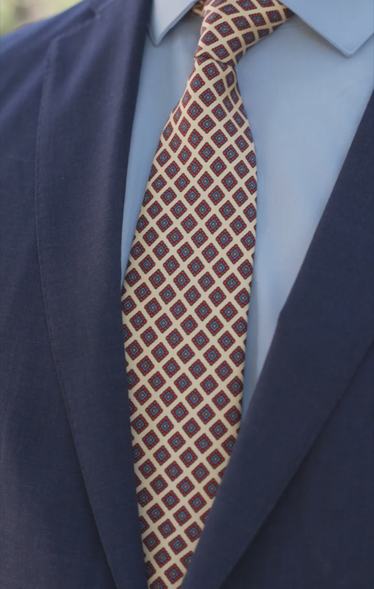 Looping video of models wearing the tie