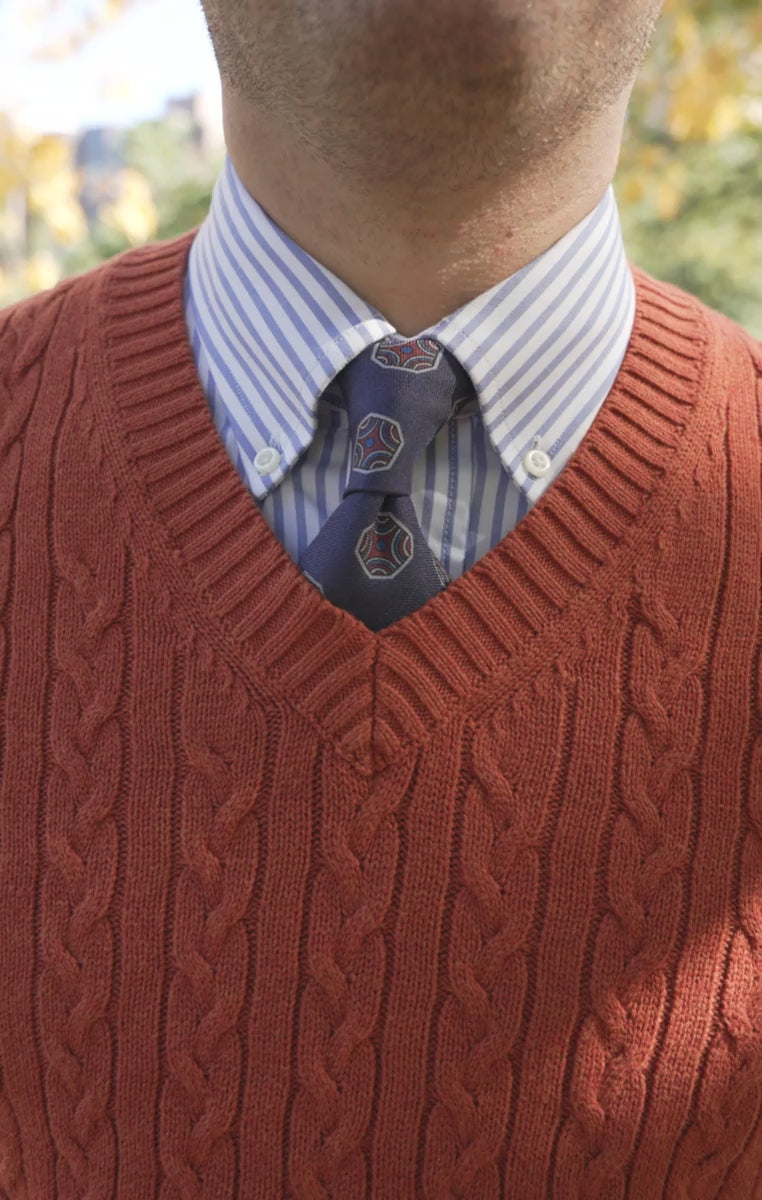 Looping video of models wearing the tie