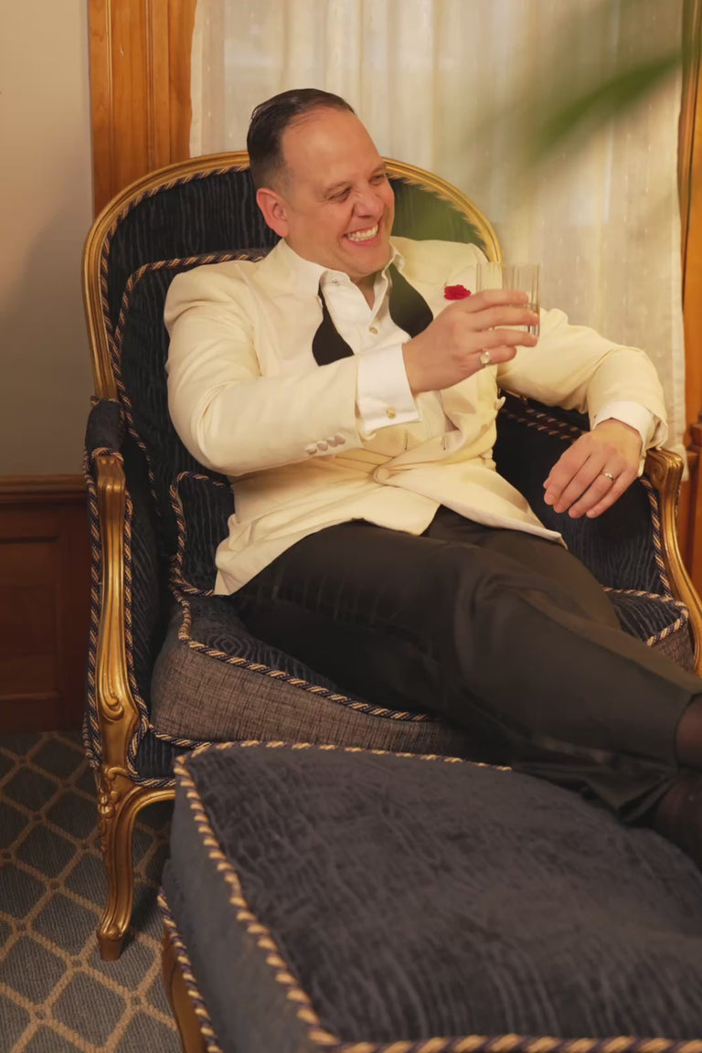 Looping videos of a man in black tie