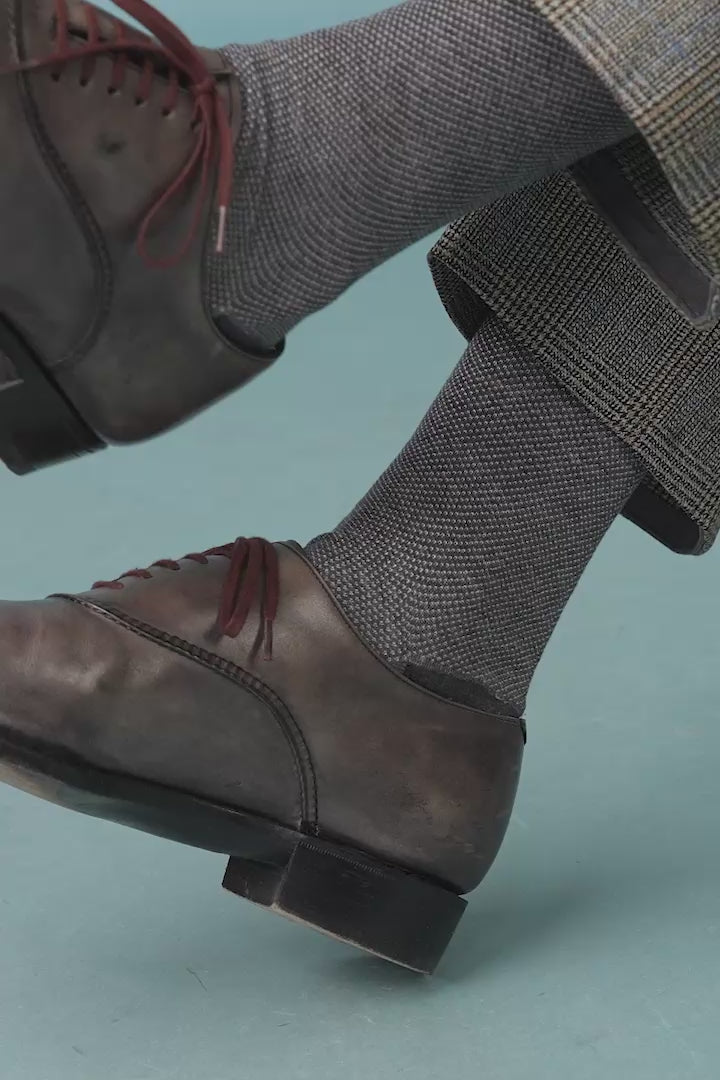 Video of Navy Blue & White Two-Tone Solid Socks with a variety of outfits