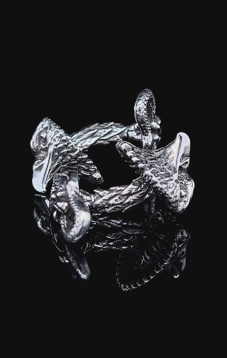 Rotating silver eagle cufflinks