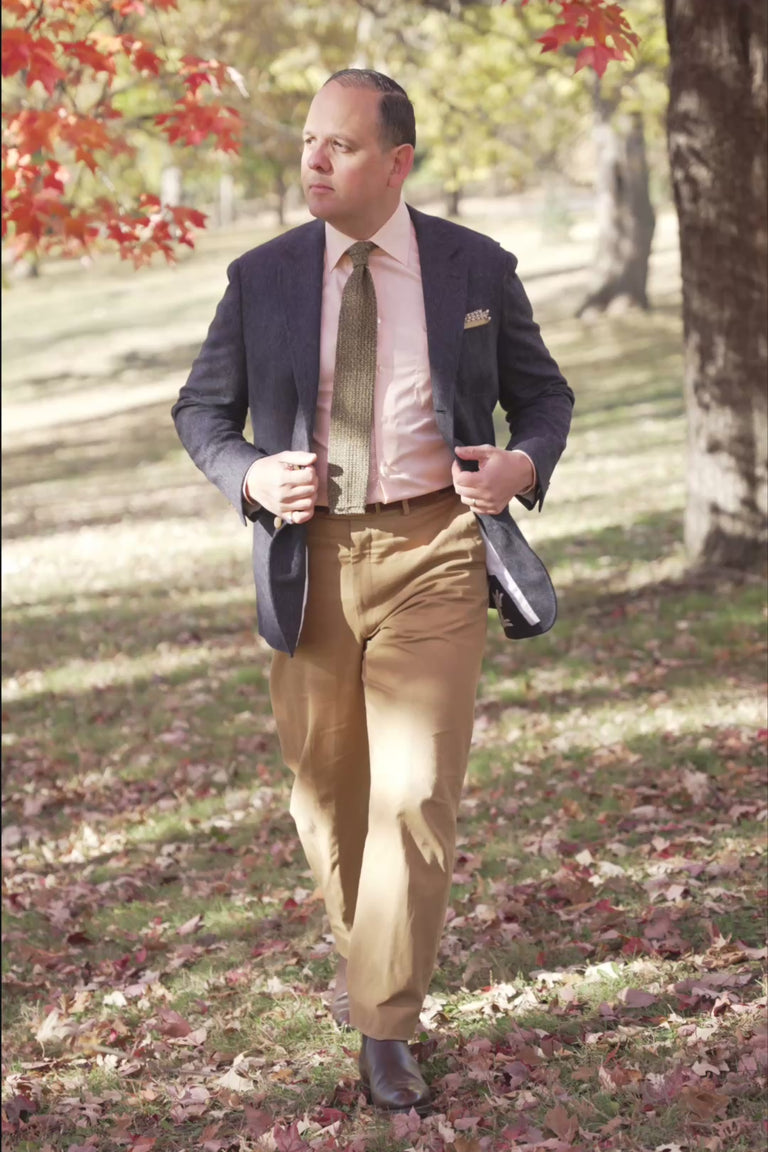 Looping video clips of a silk knit tie