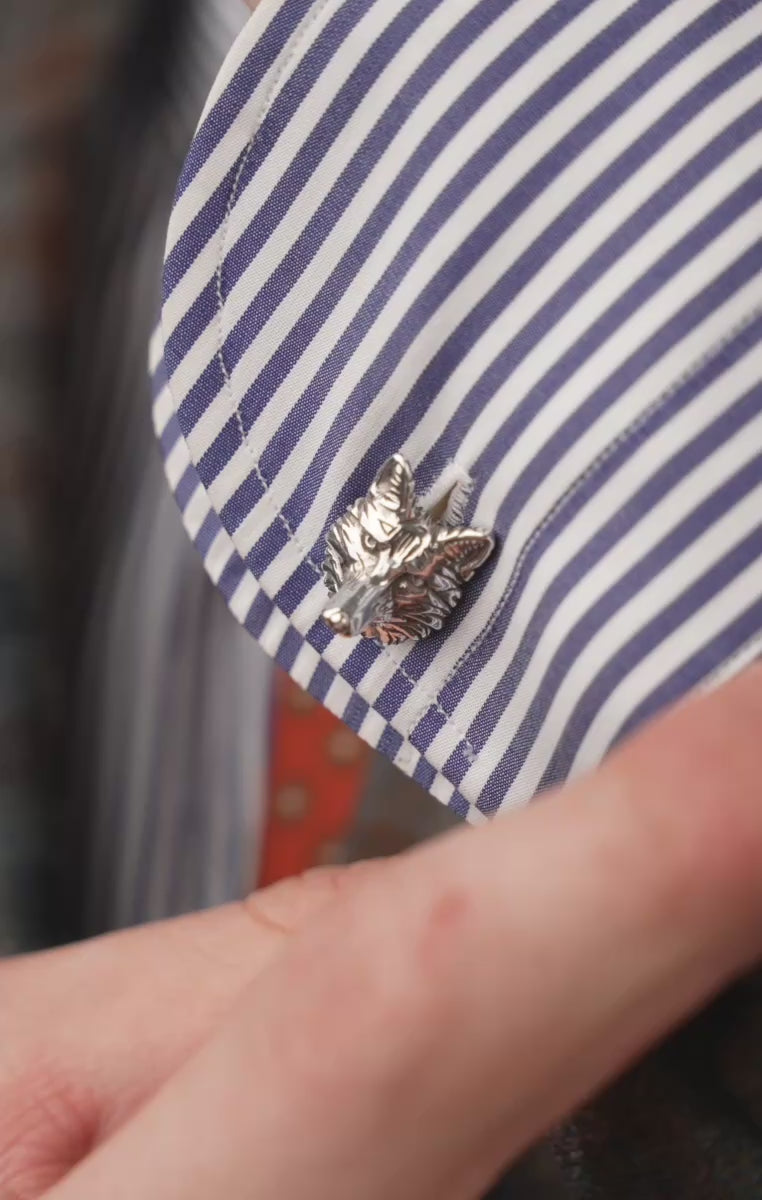 Fox & Goose Blackened Sterling Silver Cufflinks