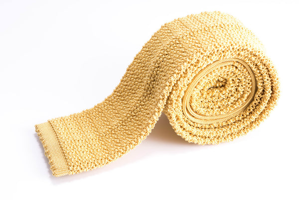 mustard knitted tie