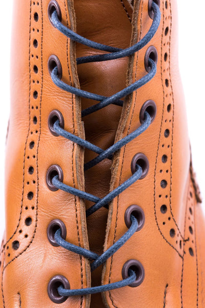 Blue Grey Boot Laces Round Waxed Cotton by Fort Belvedere