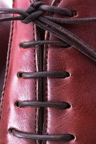 Dark Brown Shoelaces Round Waxed Cotton Dress Shoe Laces Luxury