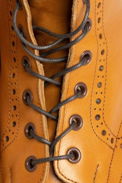 Dark Charcoal Boot Laces Round Waxed Cotton by Fort Belvedere