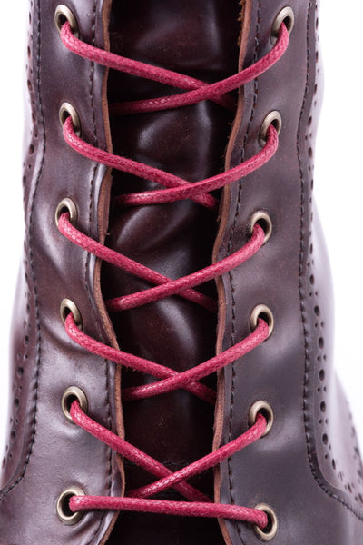 Red Boot Laces Round Waxed Cotton by Fort Belvedere