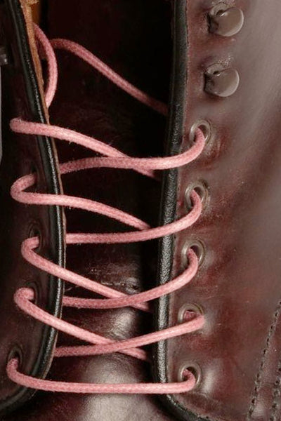 Vintage Pink Boot Laces Round Waxed Cotton by Fort Belvedere