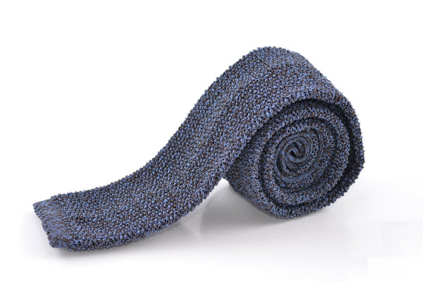 Knit Tie in Mottled Blue & Brown Silk Fort Belvedere – Gentleman's