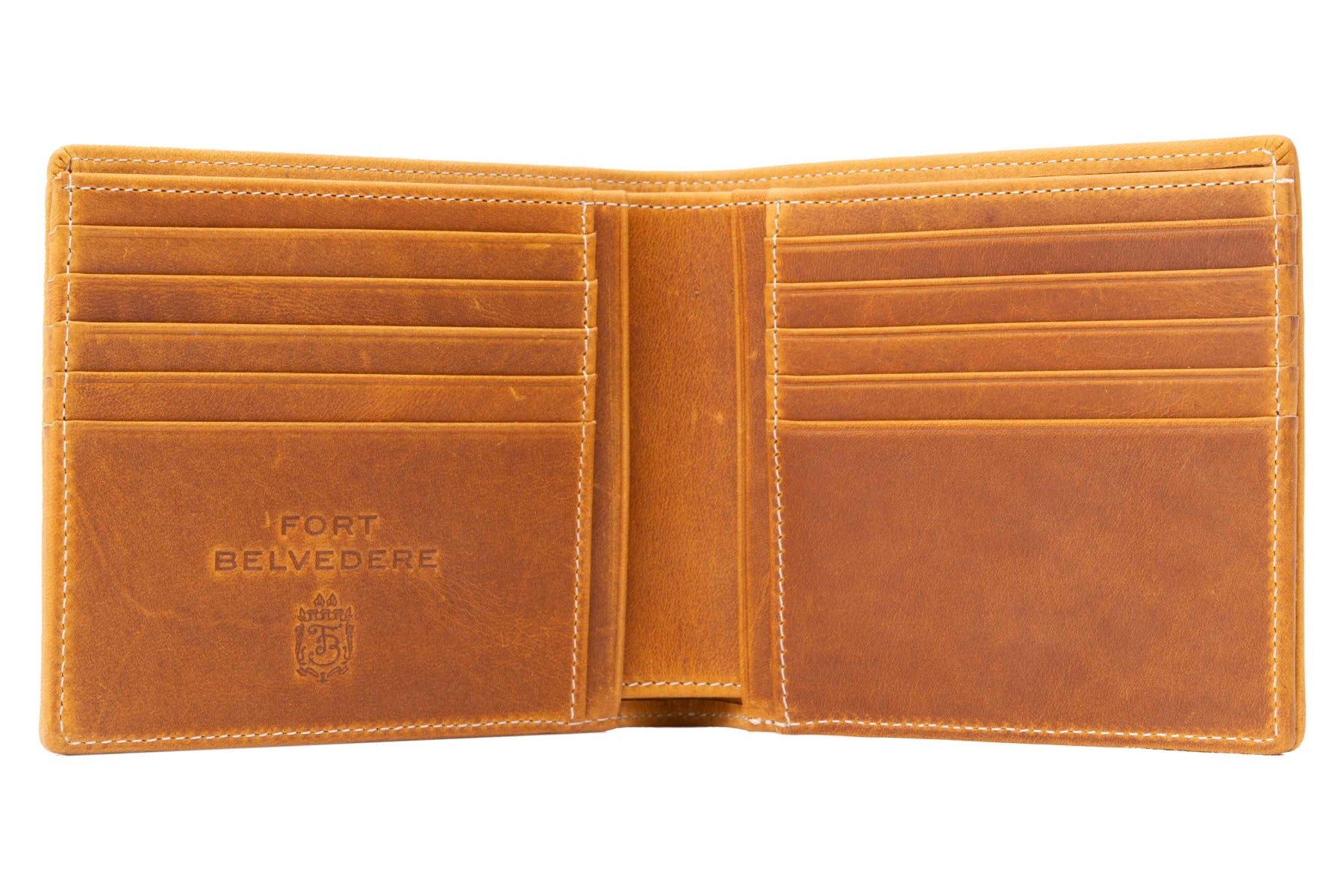 Vintage Gold Tan Bifold Wallet in Full-Grain Americana Leather ...