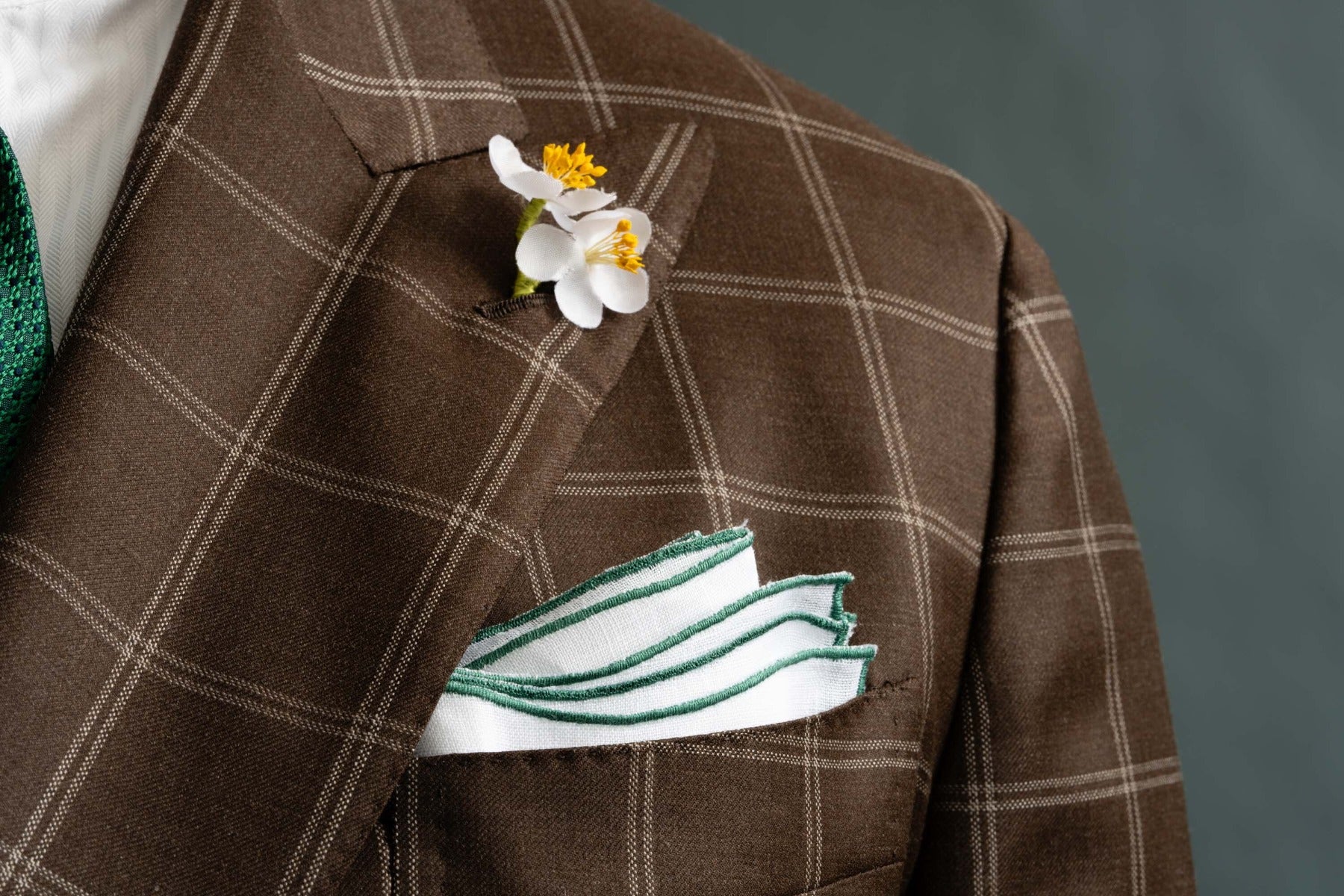 Mint Halton Linen Pocket Square