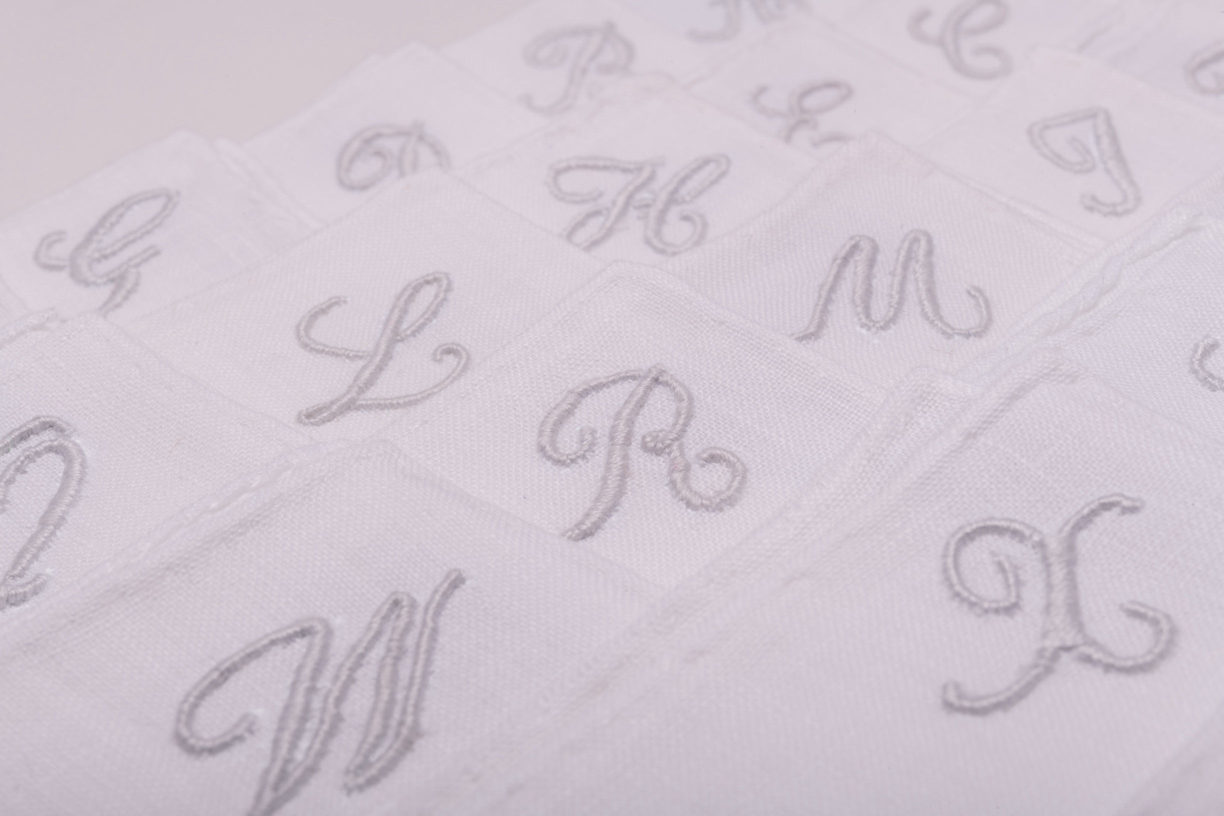 White Initial Pocket Square - Hand-Embroidered in Italy – Gentleman's ...